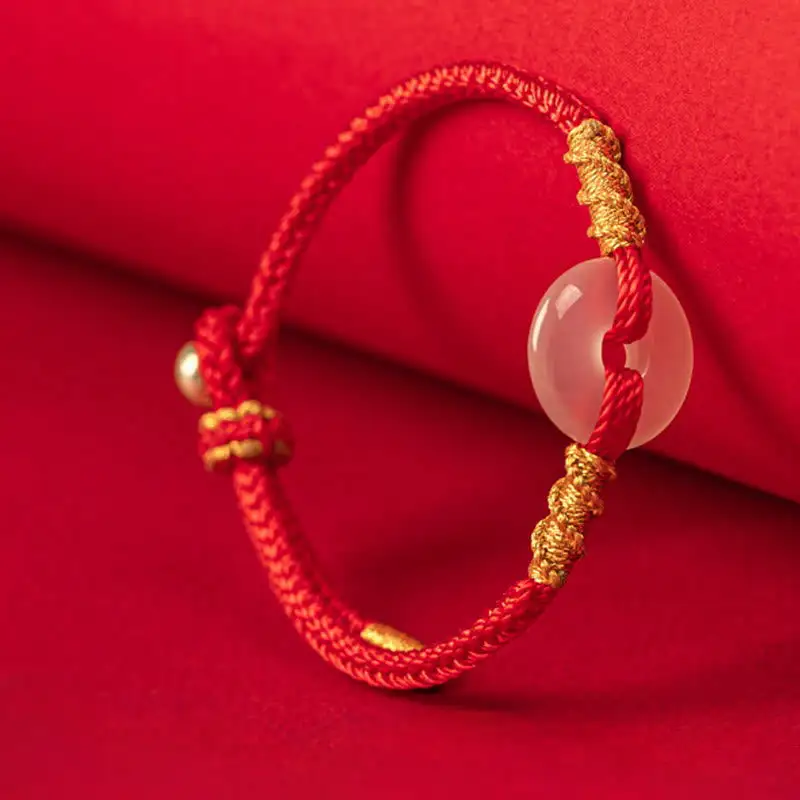 Chalcedony Buckle Connection Rope Knot Bracelet