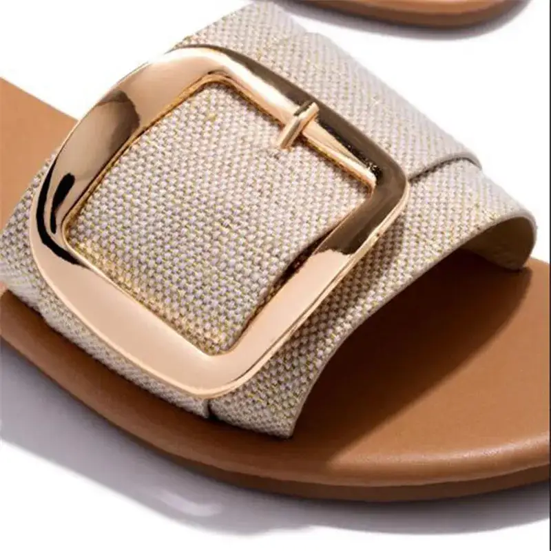  Luxe Buckle Slide Sandals Apparel