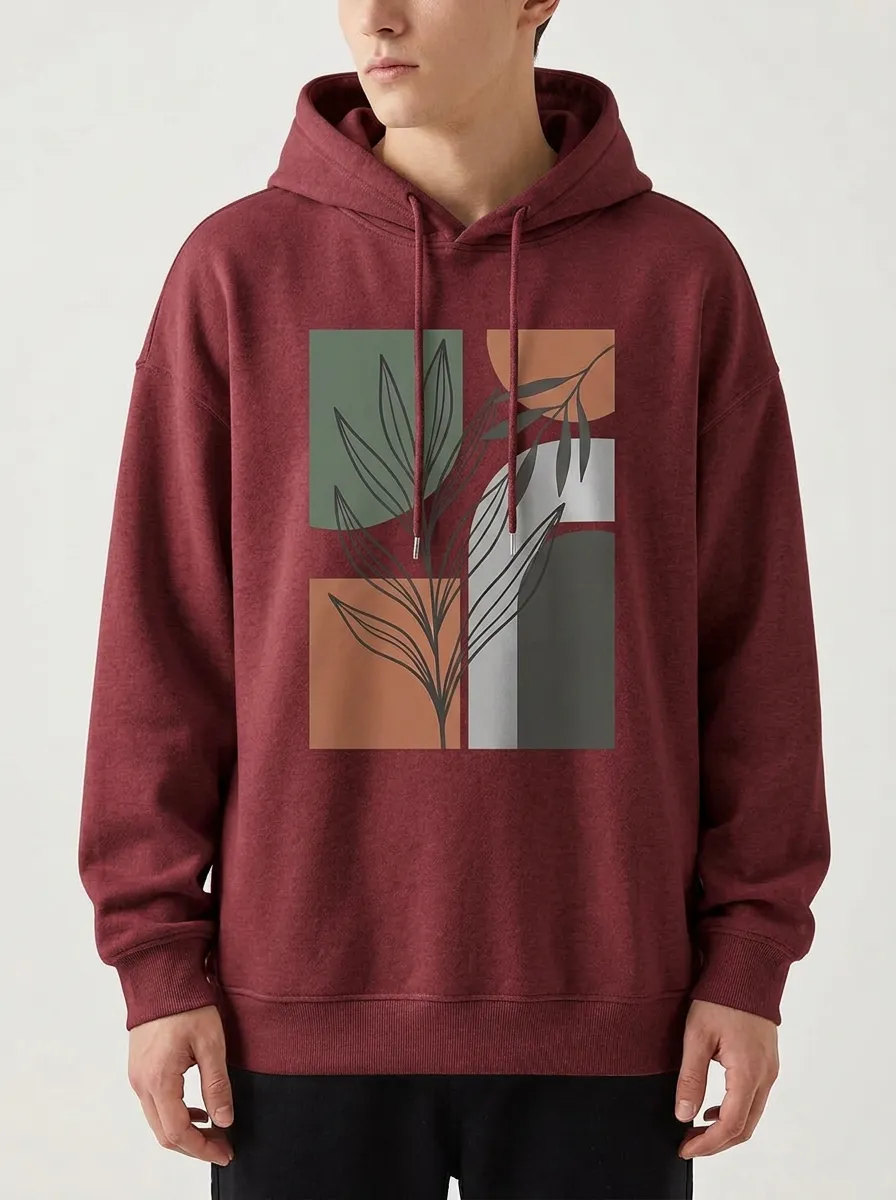 Unisex Abstract Botanical Art Hoodie