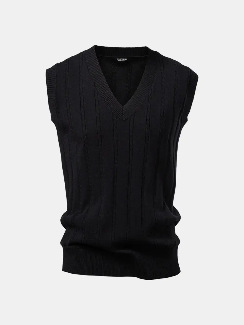 Cable Knit V Neck Sweater Vest
