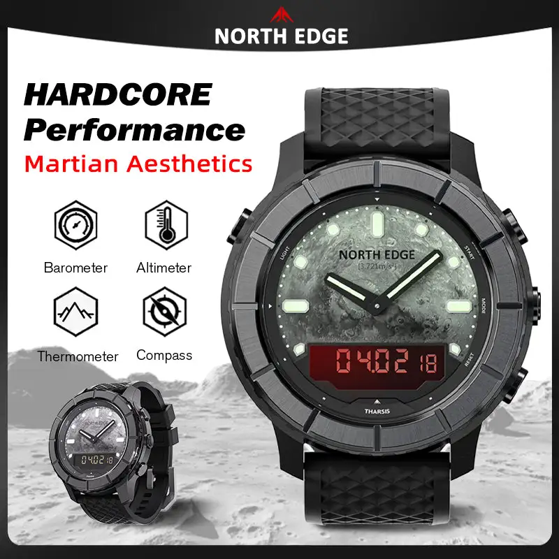 North Edge Compass Altimeter Barometer 50M Waterproof Outdoor Watch THARSIS