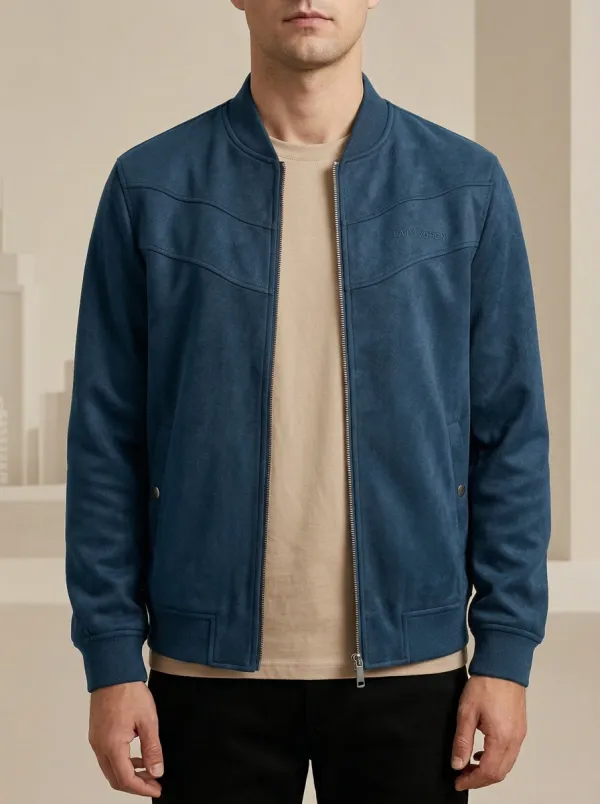 Suede Bomber Stand Jacket