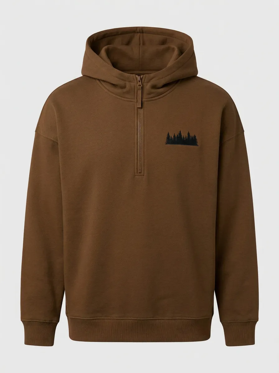 Men's Pine Forest Graphic Quarter-Zip Hoodie