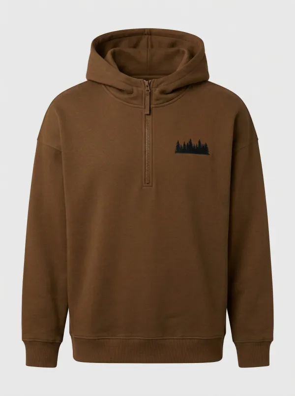 Men's Pine Forest Graphic Quarter-Zip Hoodie