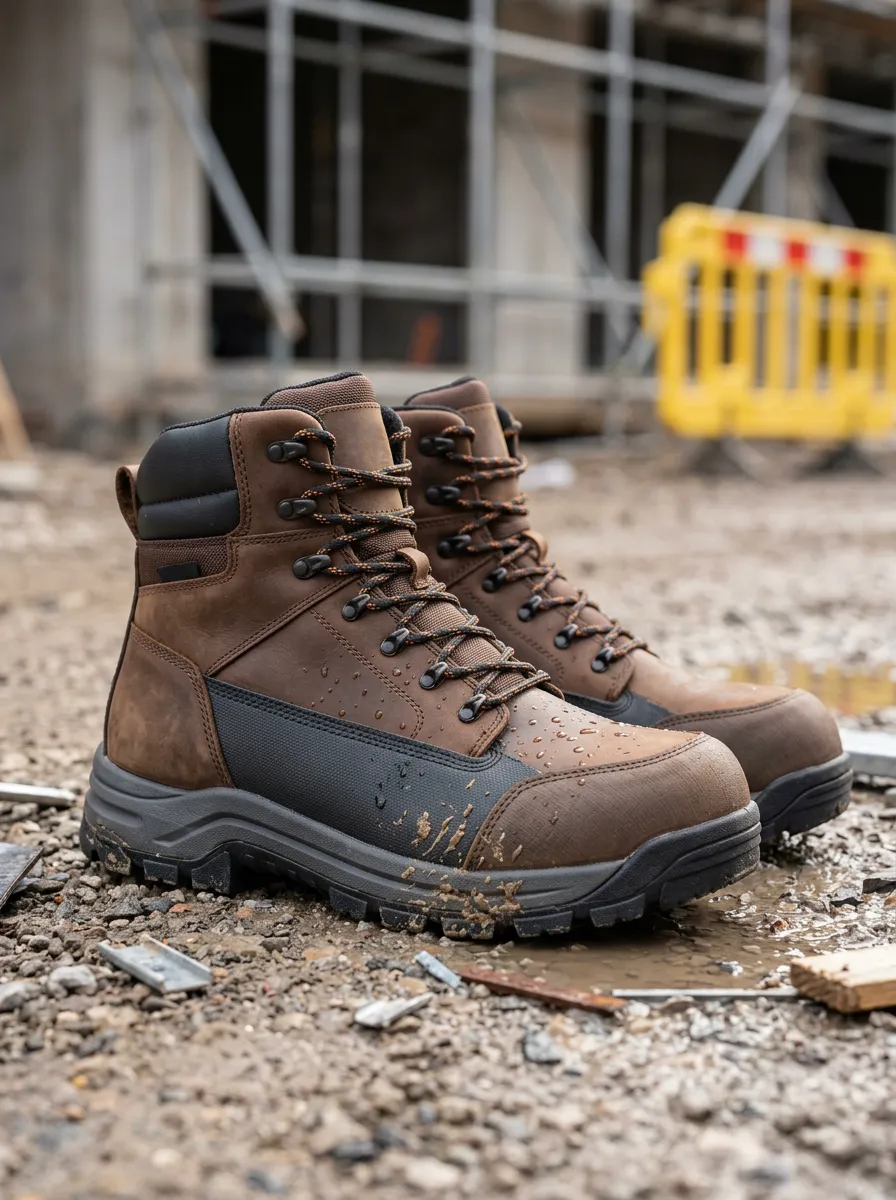 Workwear Leather-Look Workwear Men's Waterproof Work Boots
