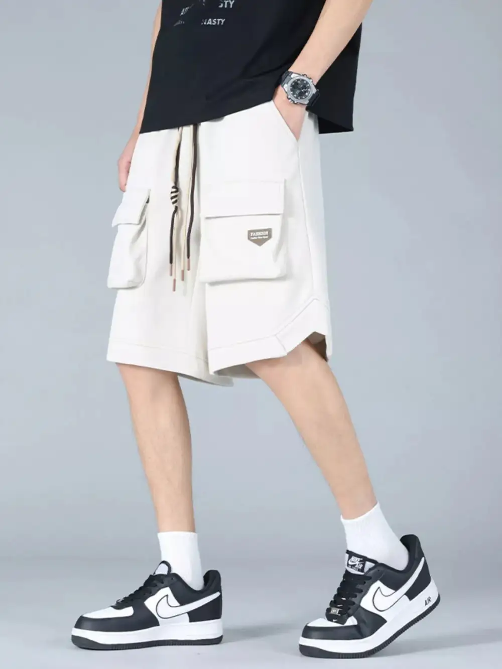 Casual Cargo Shorts with Drawstring