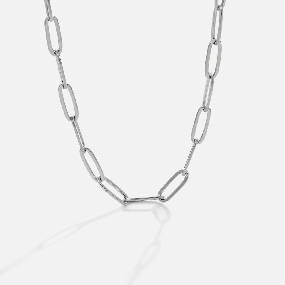 Adjustable Paperclip Chain Necklace