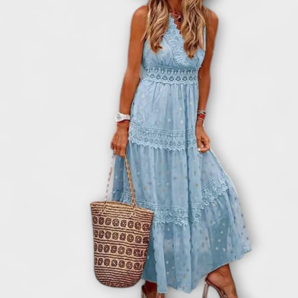 Lace Boho Flowing Maxi Dress