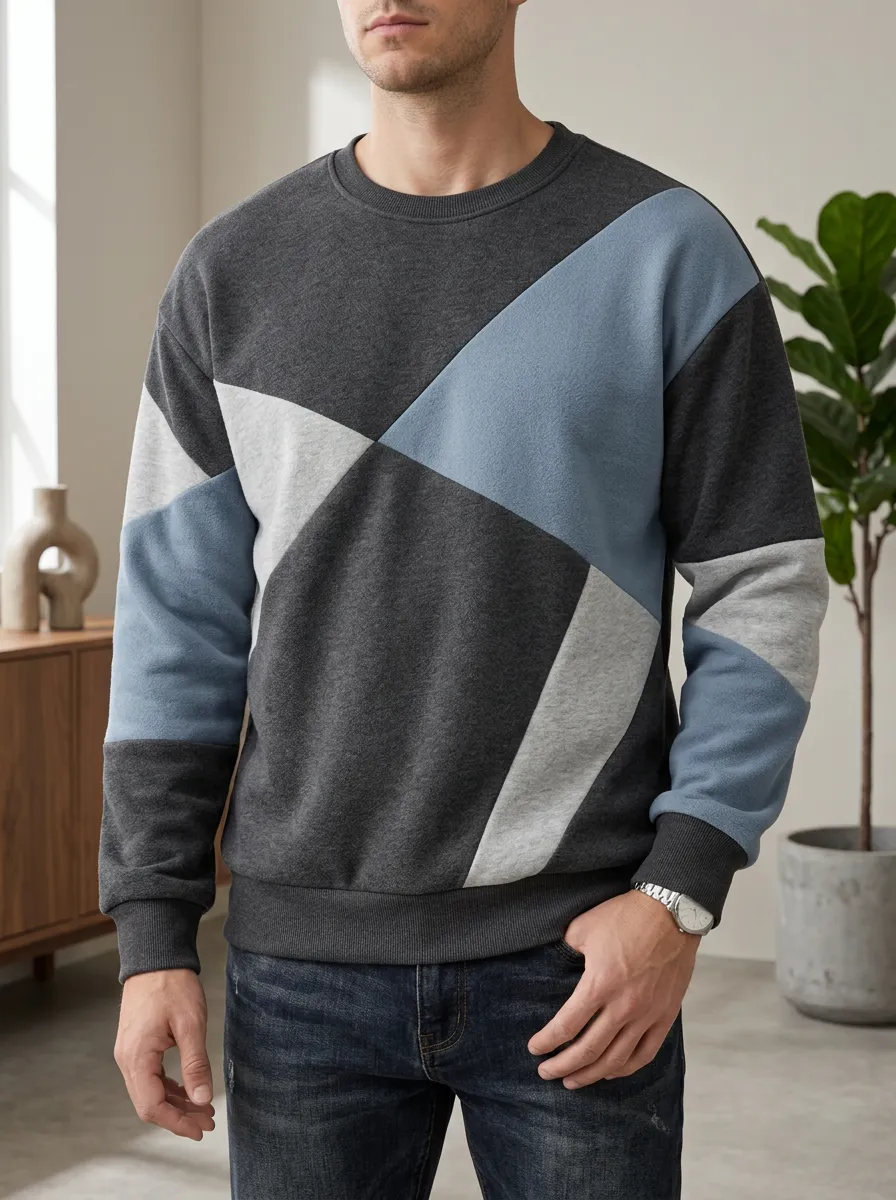 Men's Color-Block Crewneck Sweatshirt Hiking