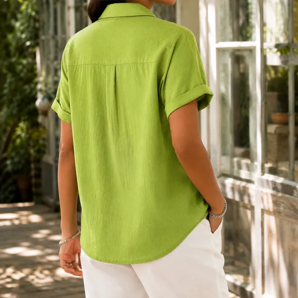 Collared Relaxed Cotton-Blend Blouse