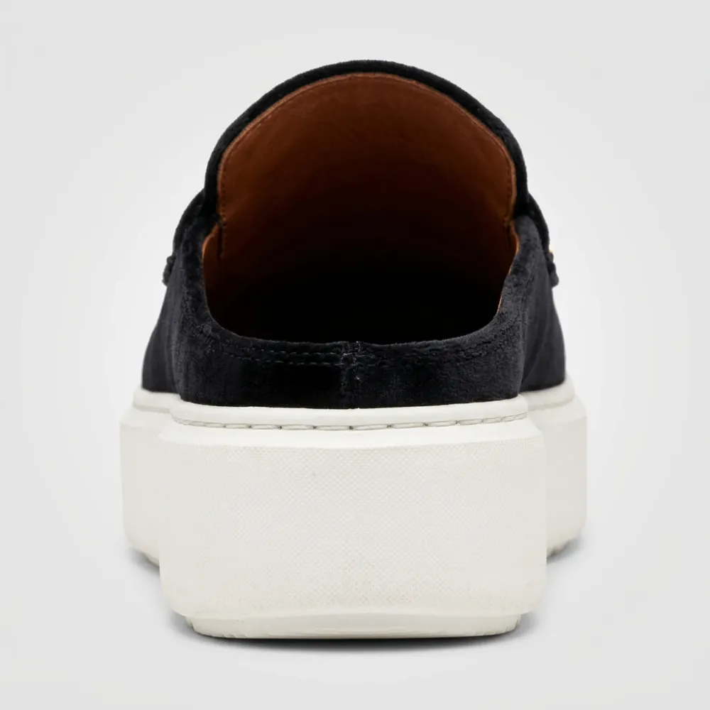 Platform Leather Slip On Mule Shoes For Women