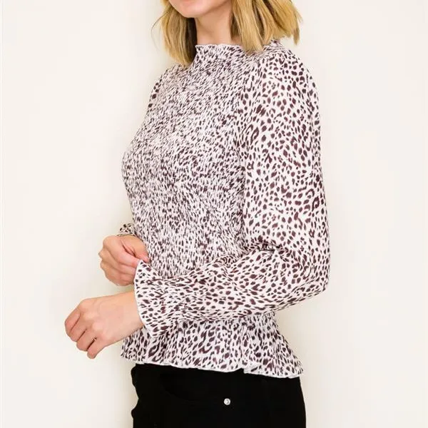 Peplum Animal Print Top