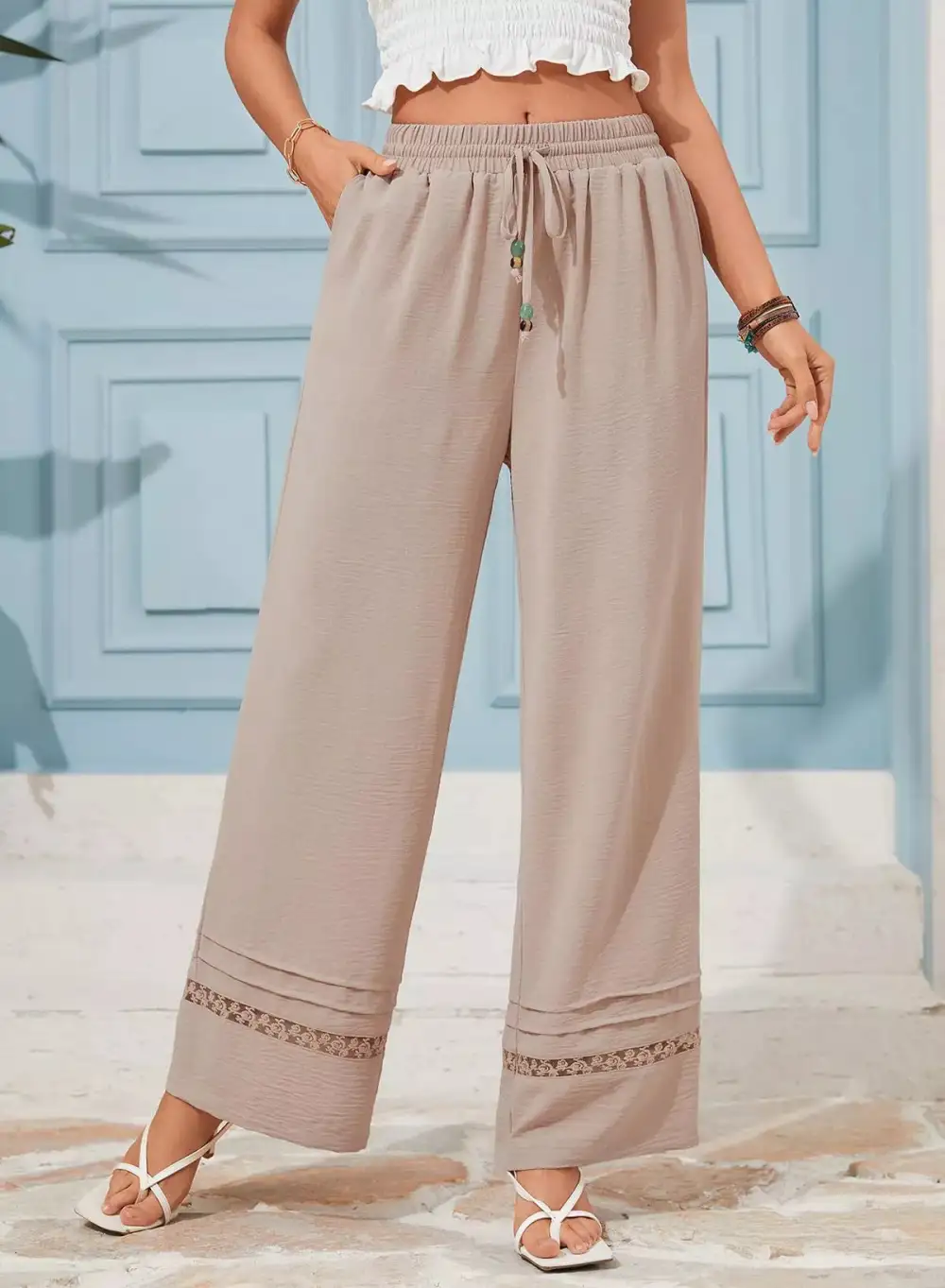 Everyday Casual Wide Leg Drawstring Pants