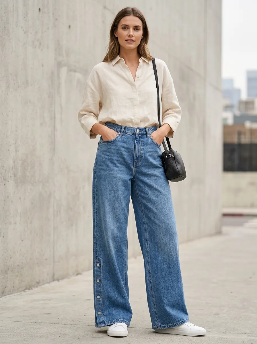 Women's Wide Leg Casual Denim Jeans