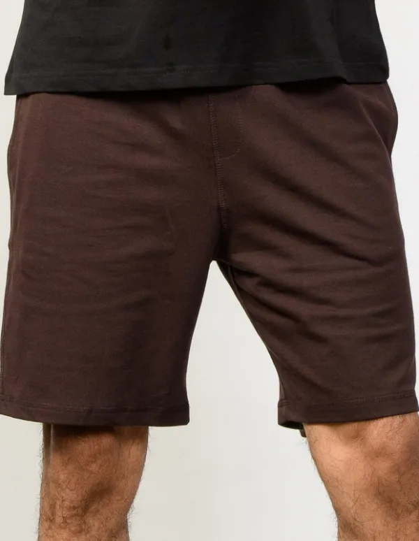 Walnut Brown Cotton Terry Shorts
