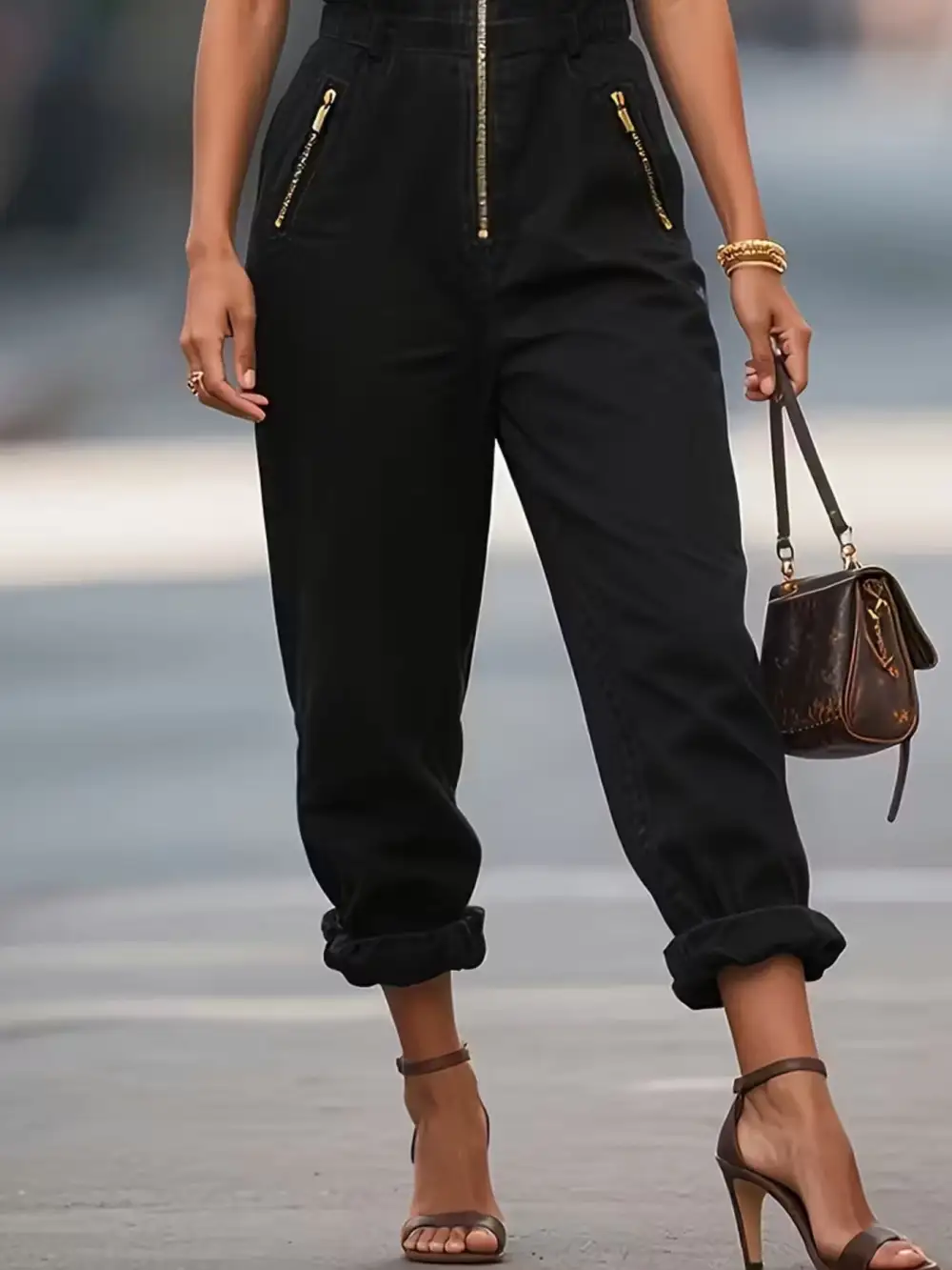 Sleeveless Zip Up Jumpsuit