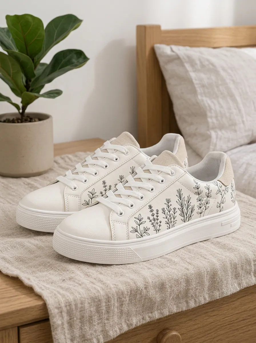 Women's Botanical Lover Lavender Printed Sneakers