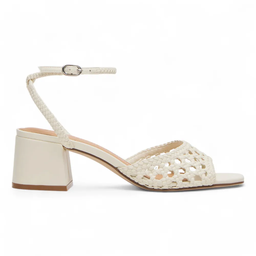 Jessie Woven Ankle Strap Block Heel Sandal