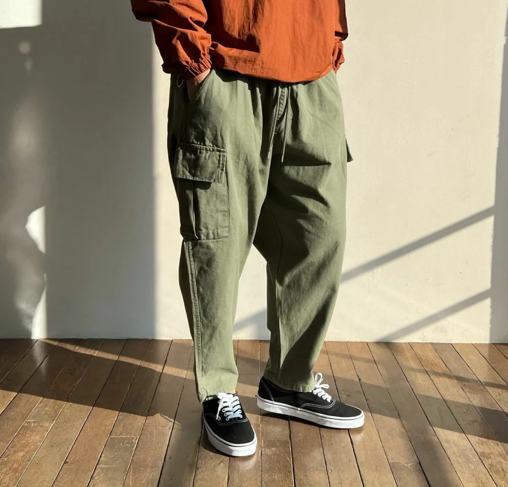 Active Washed Relaxed Solid Cargo Pants