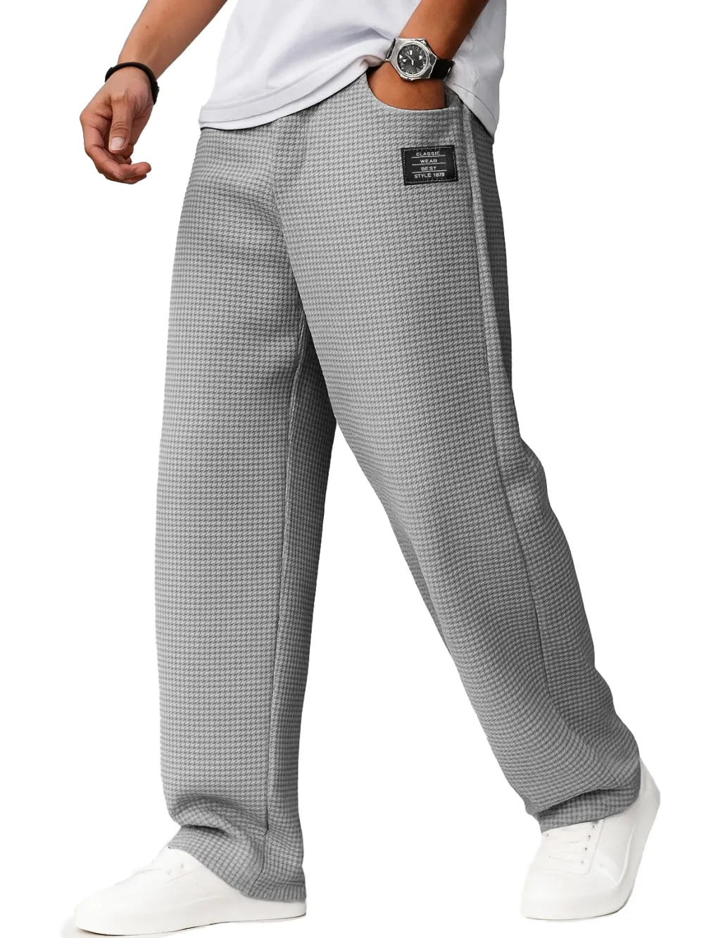 Textured Knit Drawstring Trousers