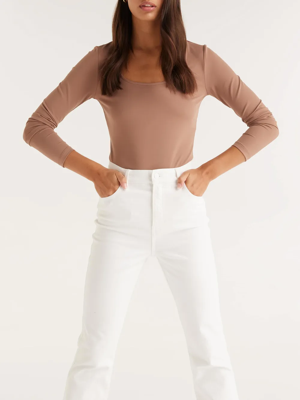 White Straight-Leg Non-Stretch Jeans