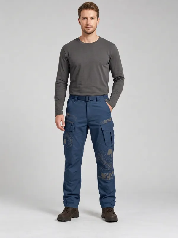Men's Khaki Topographic Tactical Cargo Pants