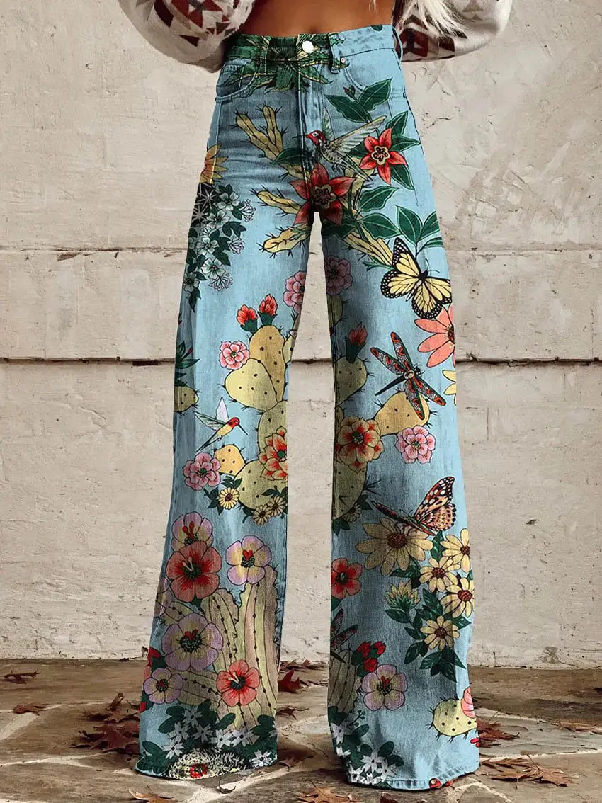 Wide Leg Floral Print