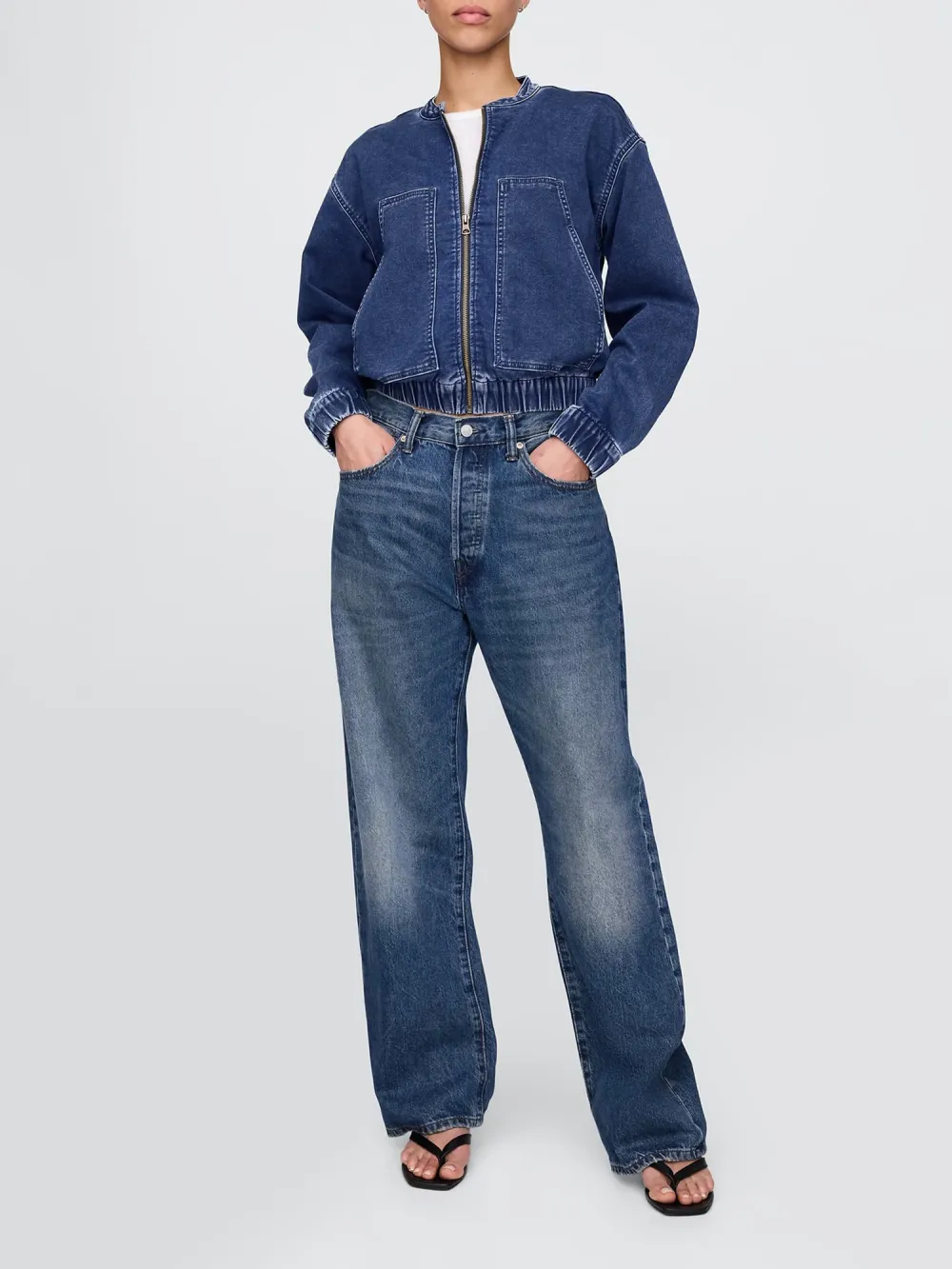 Round Neck Drawstring Jacket