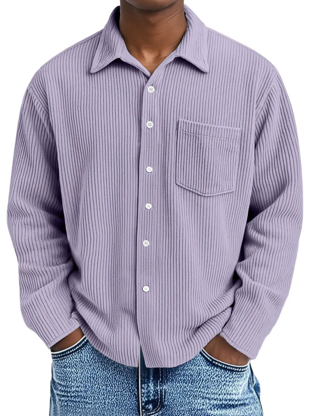Clean Line Corduroy Camp Collar Shirt