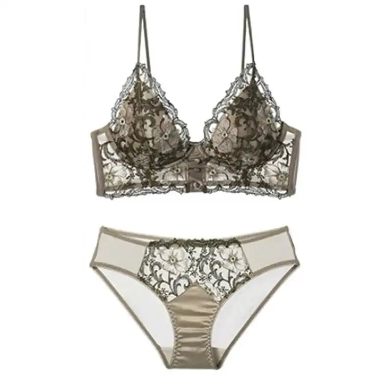 Floral Button Detail Lingerie Set
