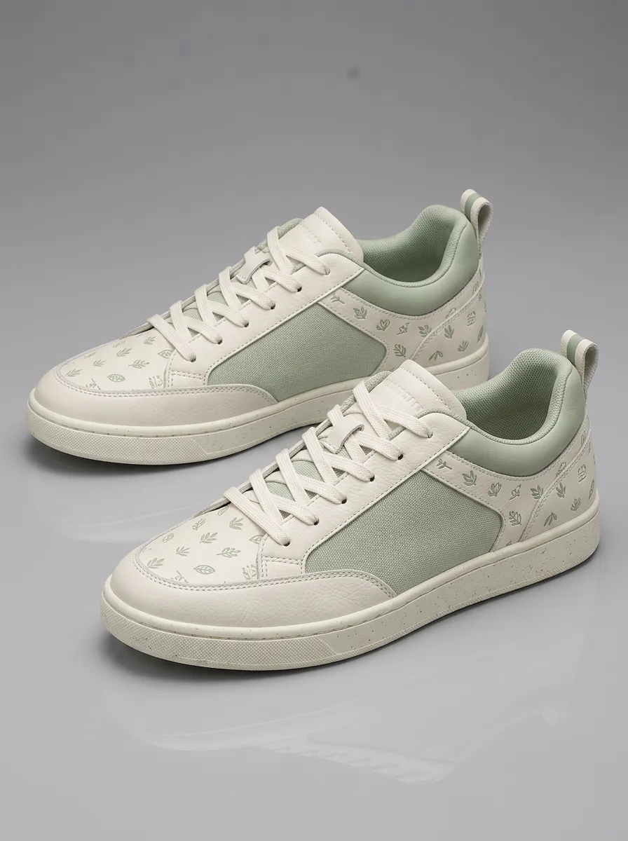 Men's Minimalist Botanical Leaf Printed Sneakers