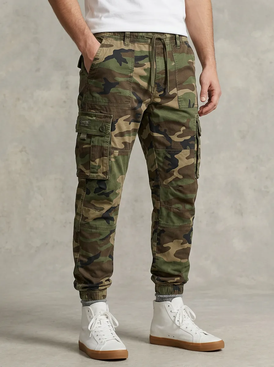 Workwear Camouflage Military-Inspired Camouflage Cargo Pants