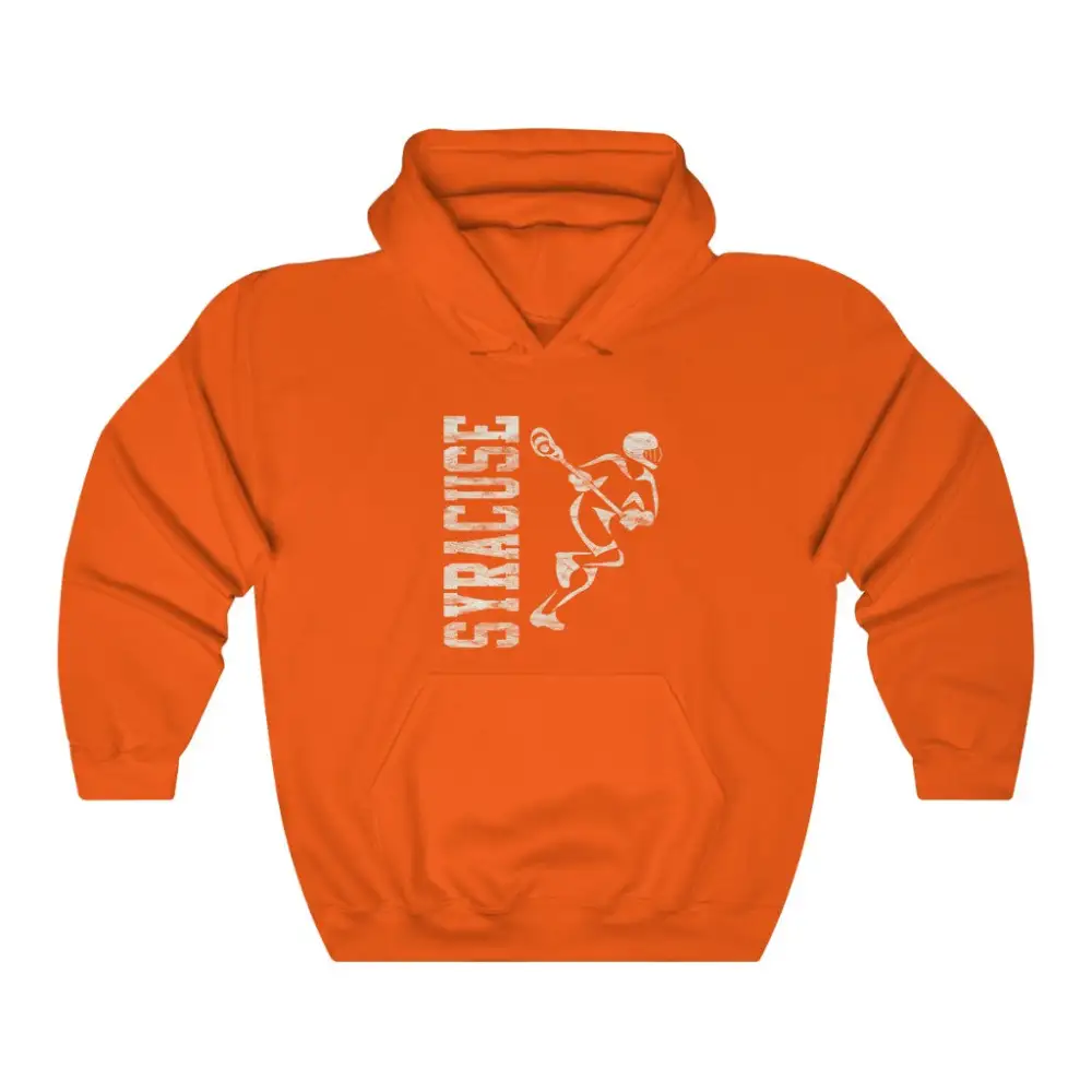 Casual Vintage Player Lacrosse Graphic Pullover Hoodie