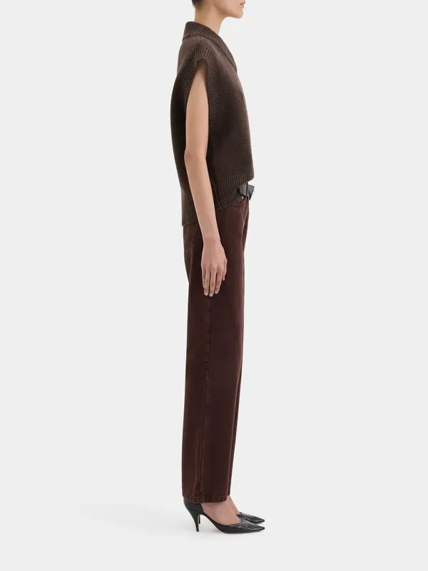 Casual Style Classic Straight Leg Jean Plum