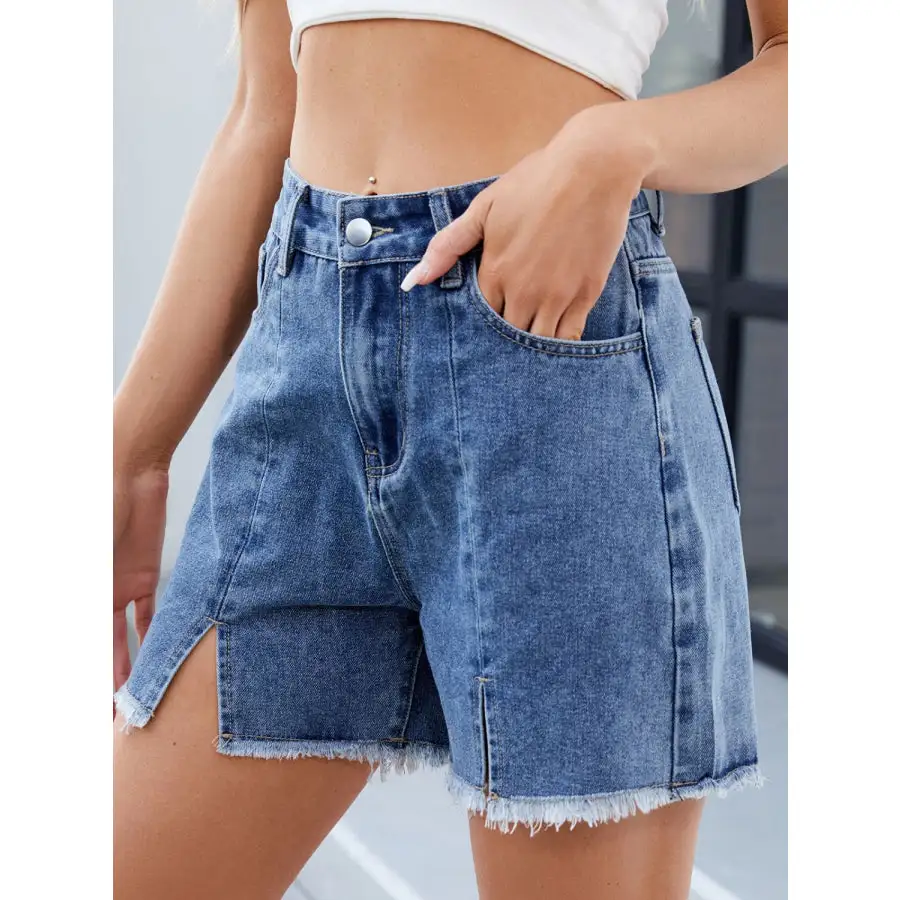 Raw Hem Denim Shorts