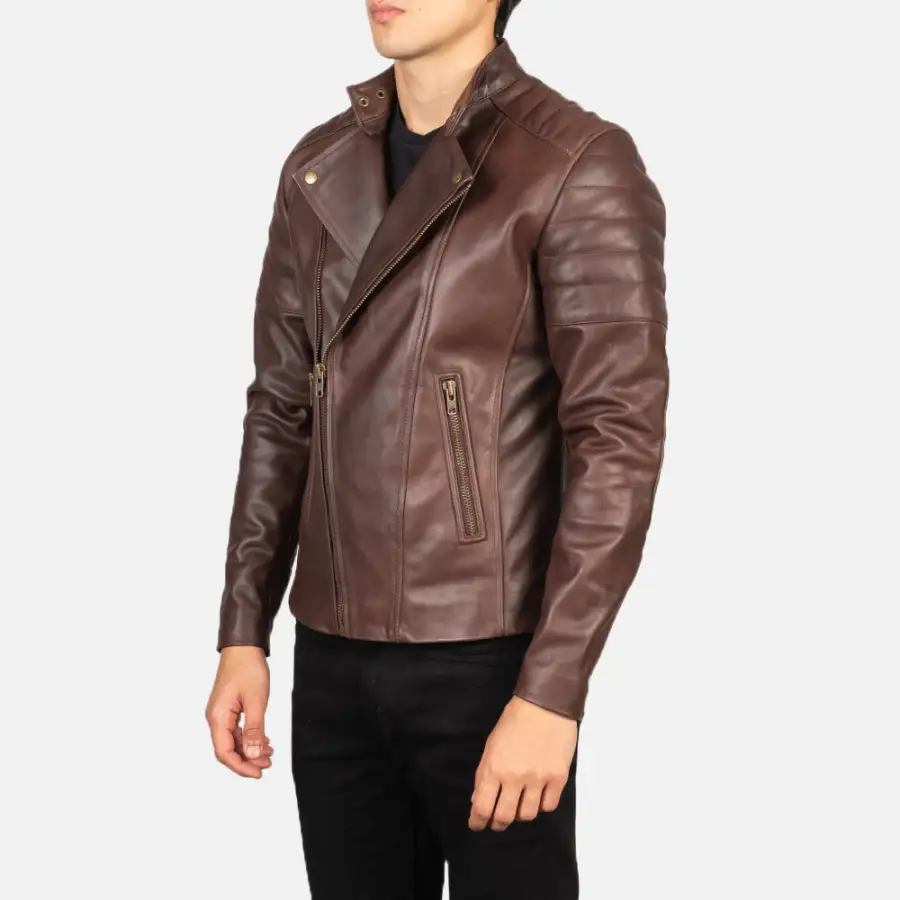 Men's Minimal Biker Leather Jacket