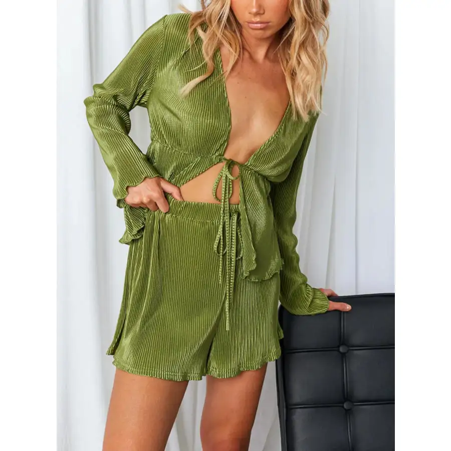 Long Sleeve Top and Shorts Set