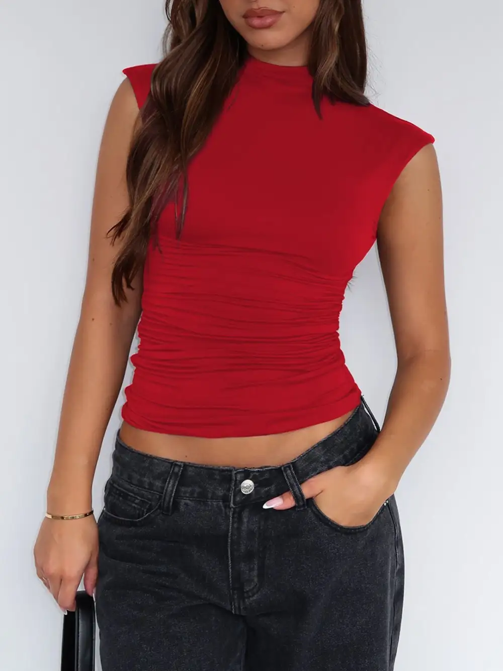 Relaxed Refined Ruched Tank Top