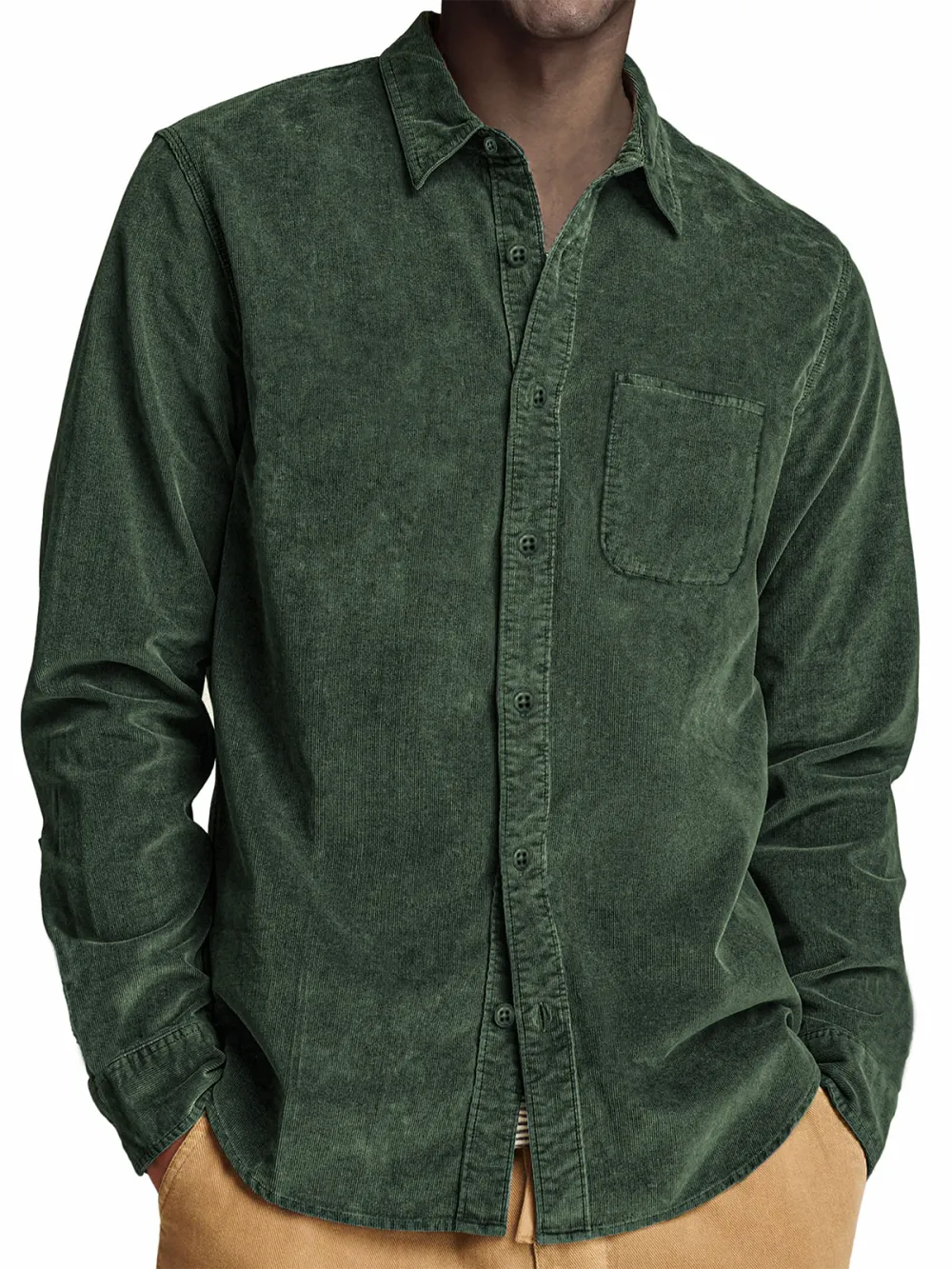 Corduroy Long Sleeve Pocket Shirt