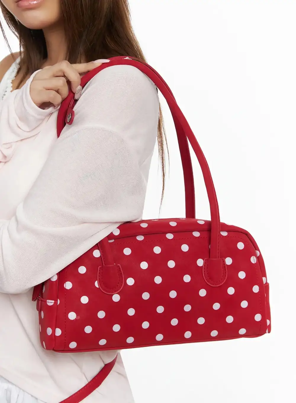 Polka Dot Square Shoulder Purse