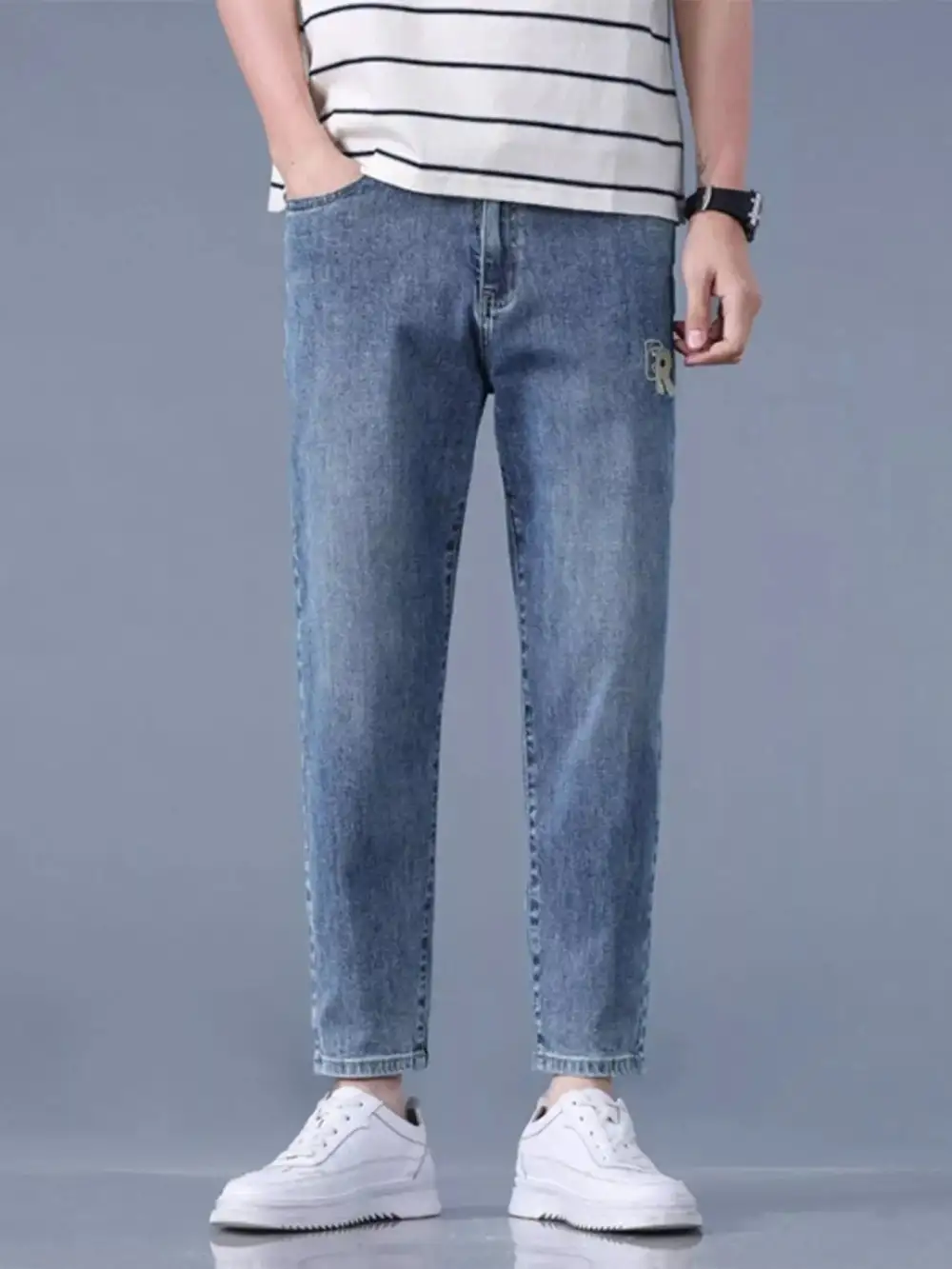 Straight-Leg Wash Jeans