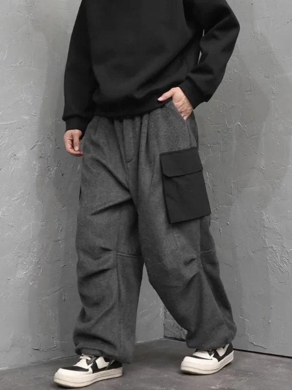 Colorblock Fleece Lined Relaxed Jogger Pants