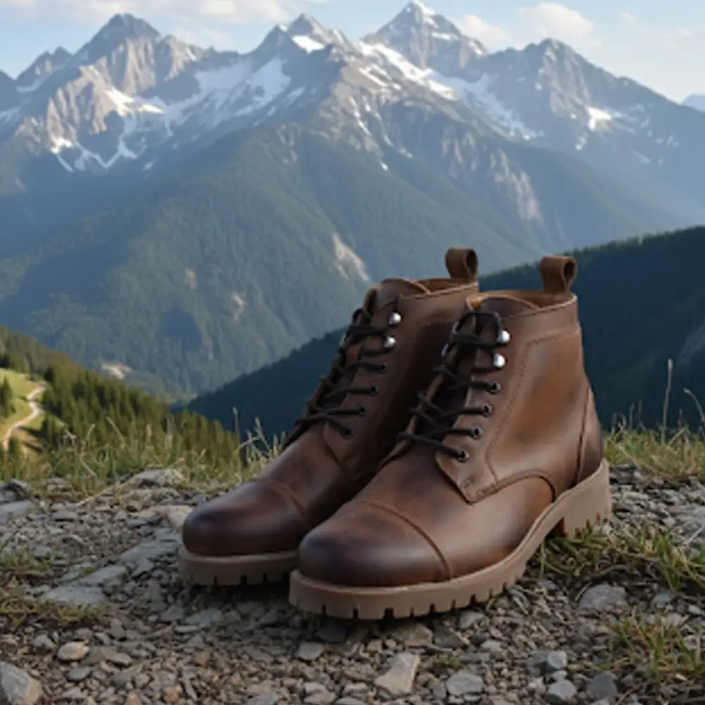 Men's Sleek Lace Up Leather Everyday Boots