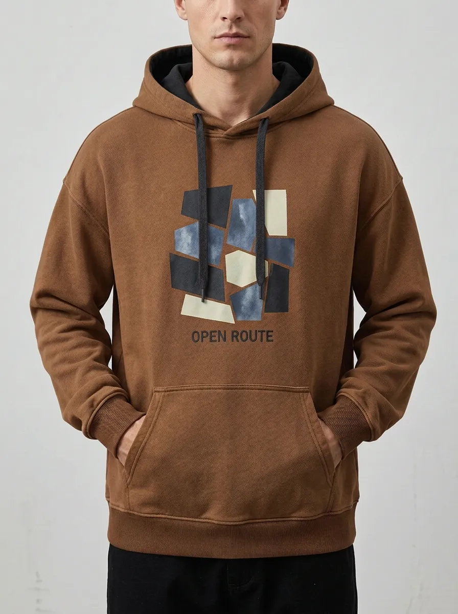 Men's Geometric Pattern Print Hoodie