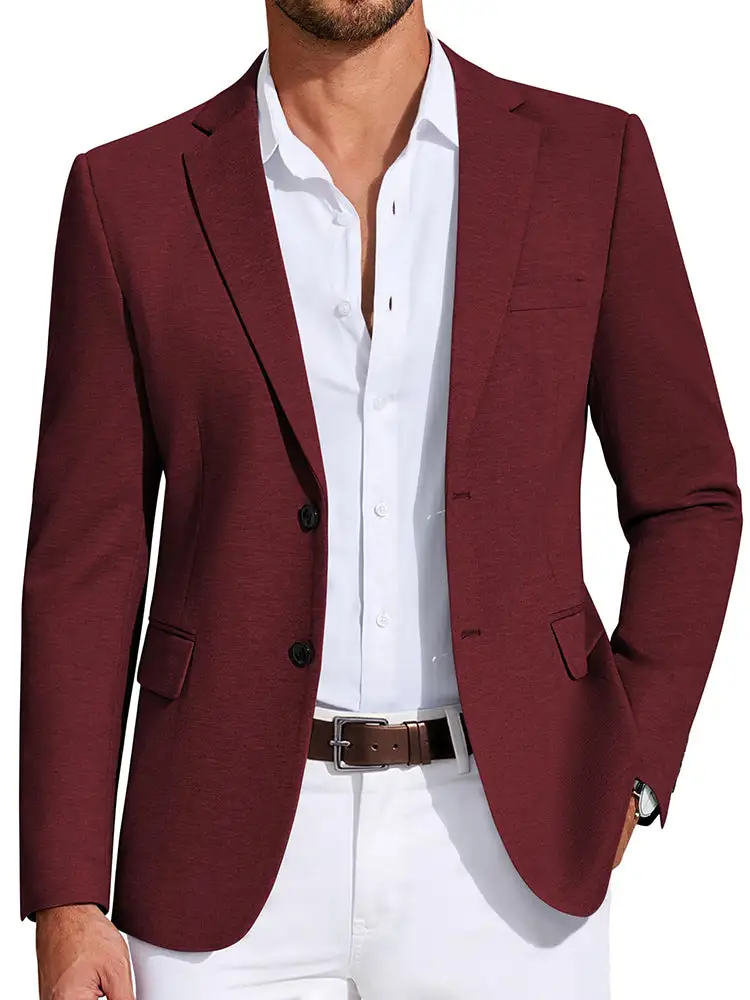 Warm Business Casual Two Buttons Suit Jacket Blazer