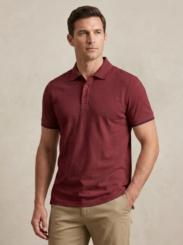 Men's Tipped-Sleeve Polo Shirt
