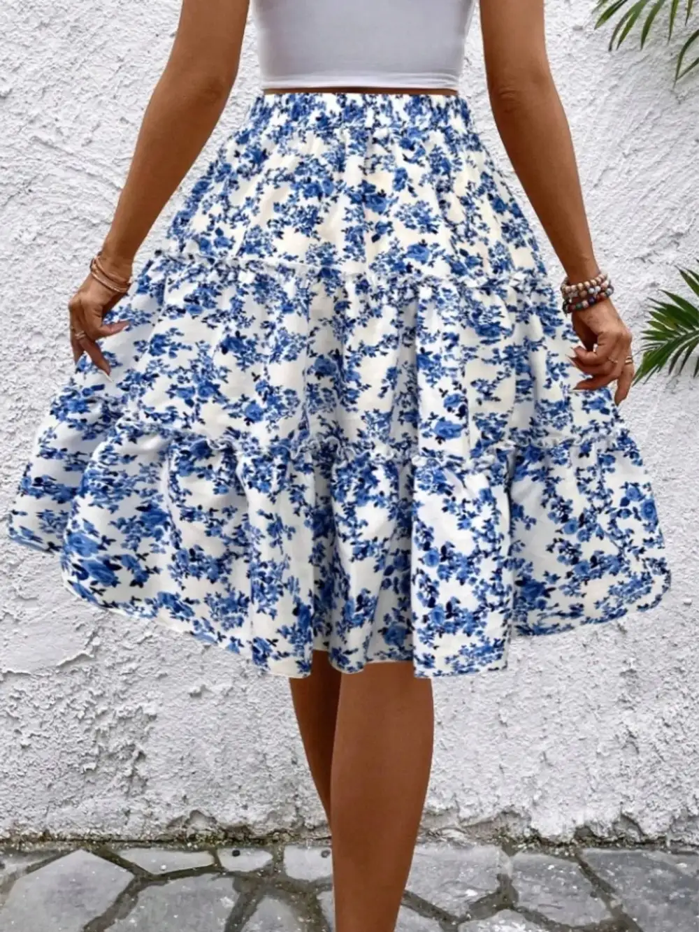 Everyday Floral Print Midi Skirt