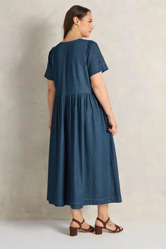 Indigo Blue Cotton Denim Dress