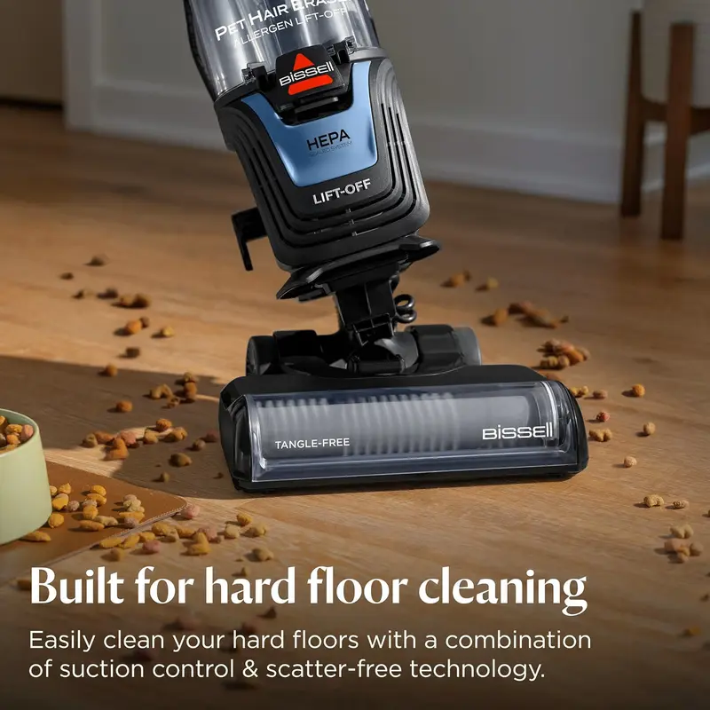 Vacuum cleaning on a hard floor