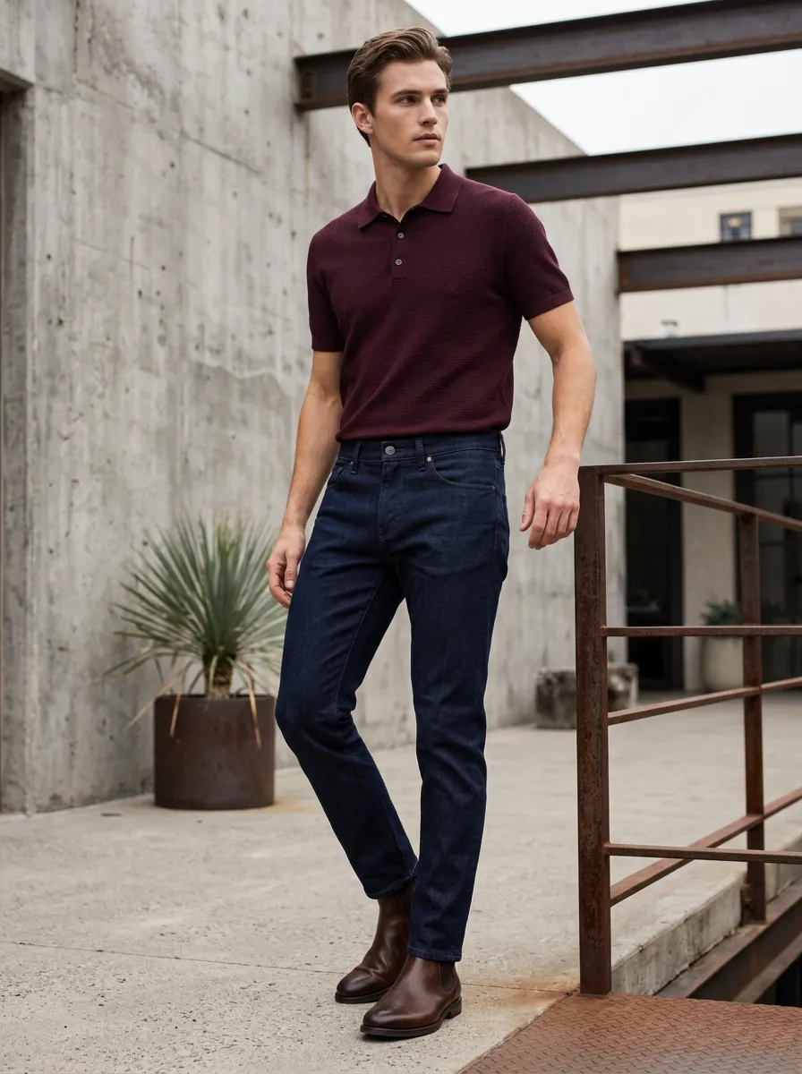 Men's Denim Detail Denim Slim Fit Jeans